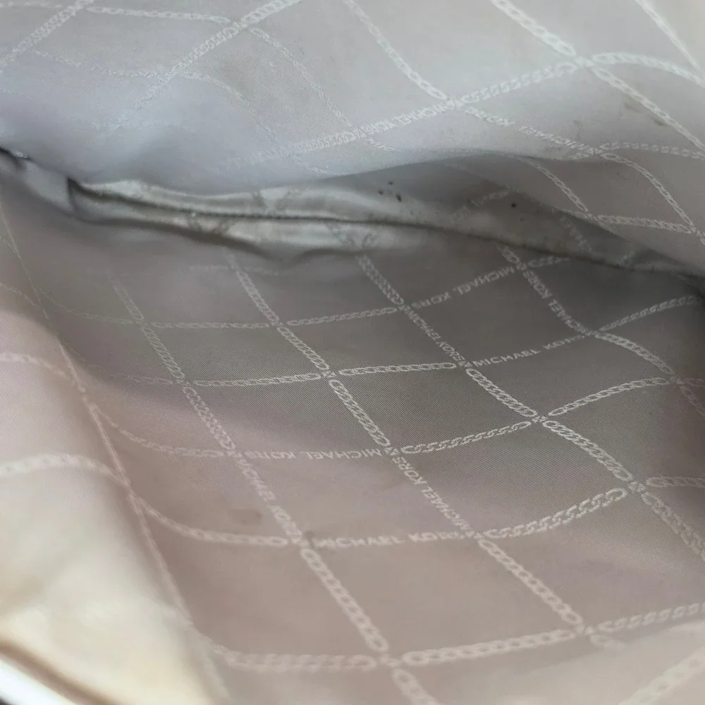 Michael Kors Voyager Medium White Signature Logo Tote Bag Shoulder‎ Bag